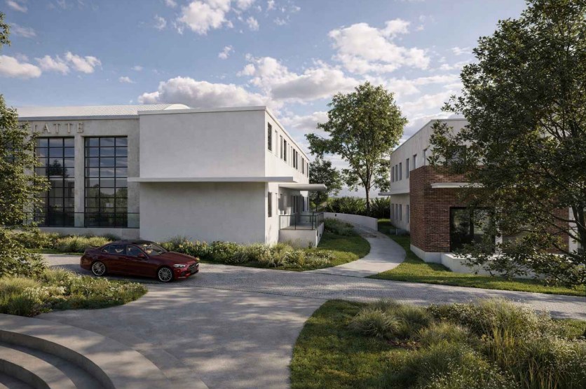 Rendering of the campus courtyard and gardens